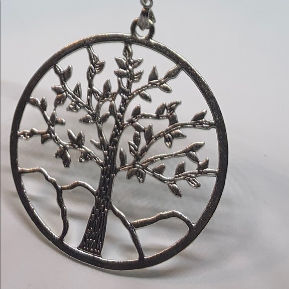 Imitation Leather Chain & Alloy Sun Tree Necklace - Picture 3 of 4
